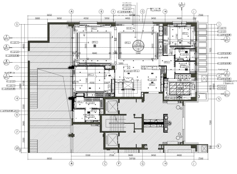 [北京]中赫万柳书院样板间施工图合辑(梁建国+梁景华+李玮珉+空间进化+索普设计）-7 3#D1首层天花板平面图_看图王