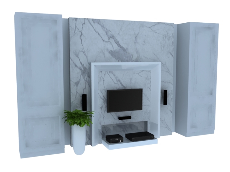 墙3d模型资料下载-大气时尚背景墙3D模型下载