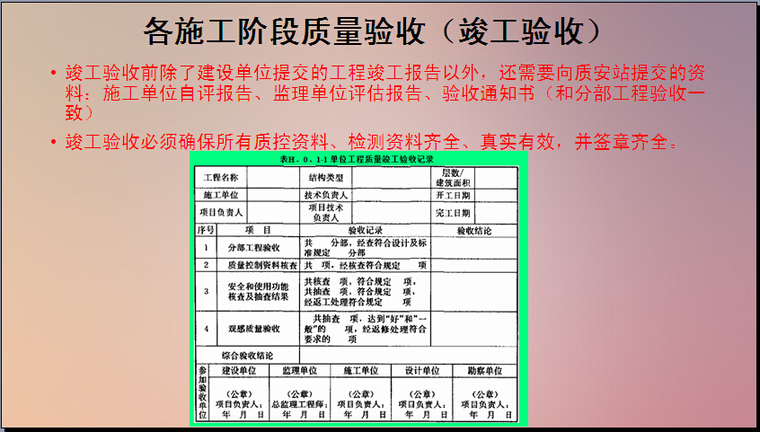 建筑工程质量验收组织及流程（验收案例）-各施工阶段质量验收（竣工验收）