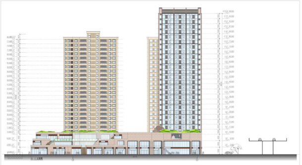 [江苏]知名地产城市综合体规划设计文本（PPT+55页）-立面图