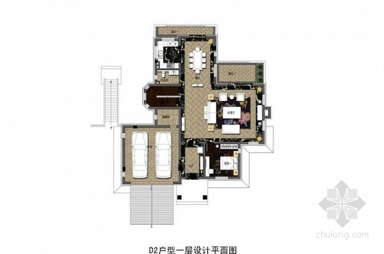 新中式别墅设计意向图资料下载-[沈阳]典雅新中式风格双层别墅深化设计方案
