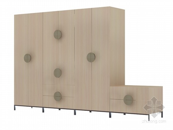 柜子模型su资料下载-现代原木柜子3D模型下载