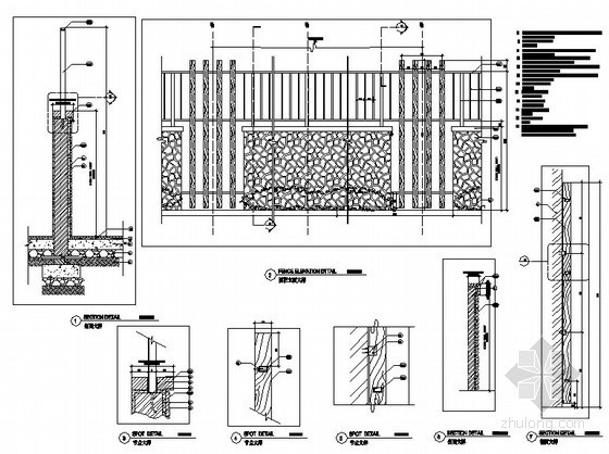 围墙大样节点图资料下载-围栏节点大样图