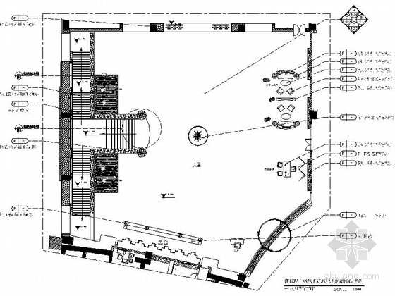 四星级酒店大堂建筑图资料下载-[浙江]综合假日高档四星级酒店大堂装修施工图（含效果）