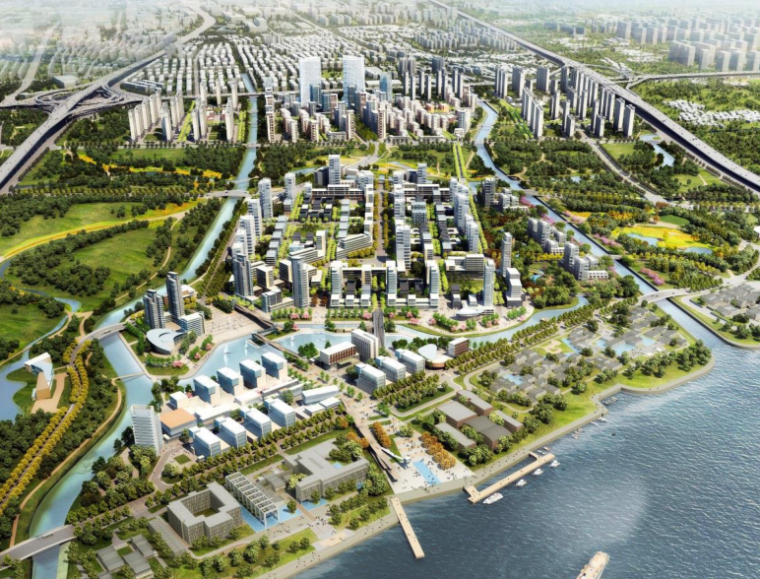 aecom景观分析图资料下载-[上海]三林滨江南片区城市规划设计方案文本-AECOM（城市规划景观分析）