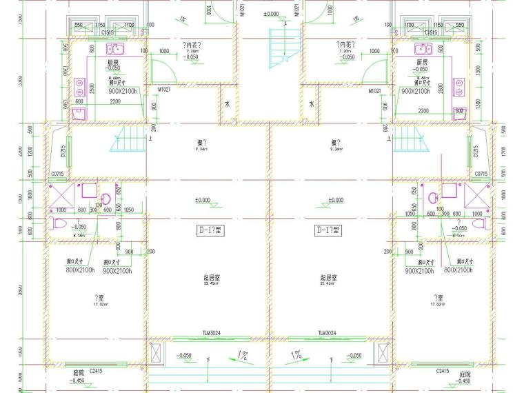 [江苏]低层住宅电气及结构建筑设计施工图-一层平面详图.jpg