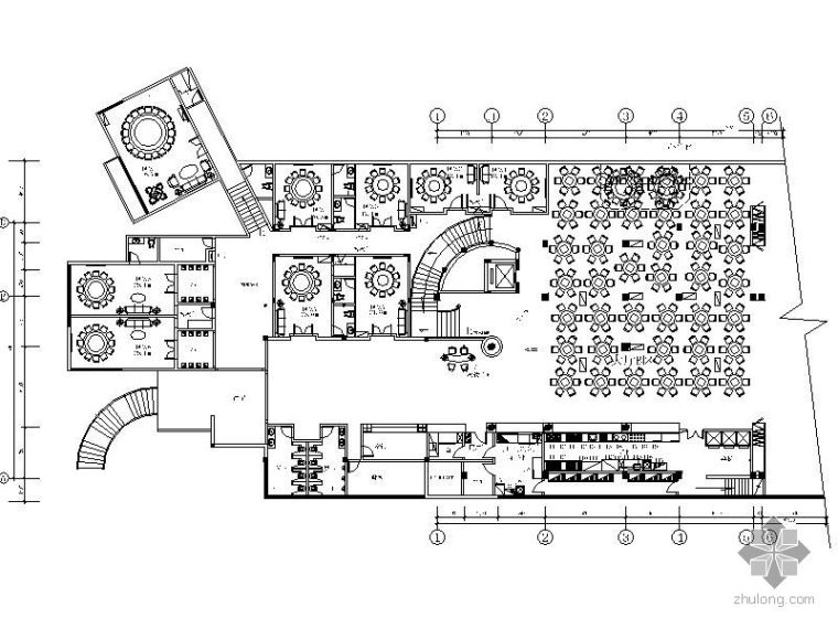 酒店建筑CAD平面资料下载-某酒店厨房平面方案
