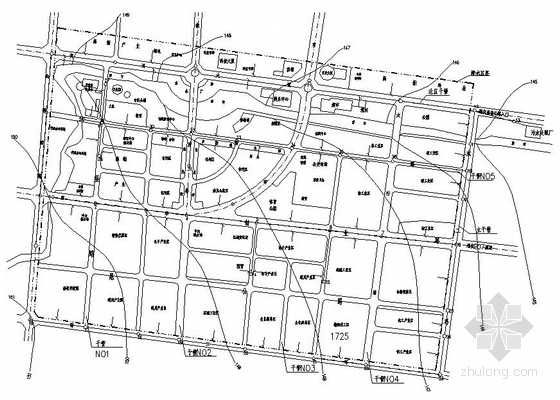 工业园区CAD规划图资料下载-某市工业园区排水总图