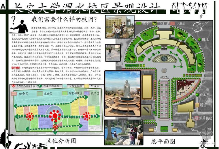 某大学景观设计资料下载-陕西某大学校园景观设计方案
