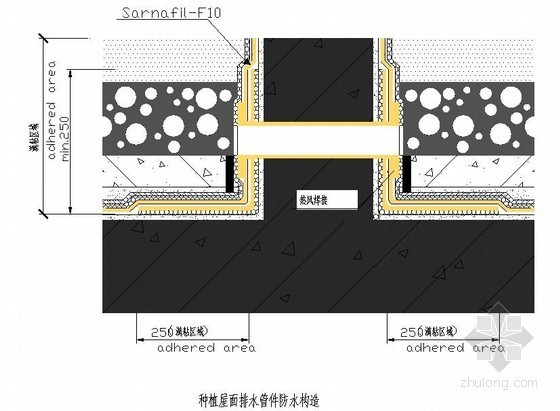 水管防水构造资料下载-种植屋面排水管件防水构造