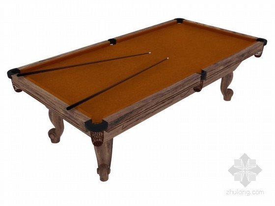 台球桌cad下载资料下载-木质台球桌3D模型下载