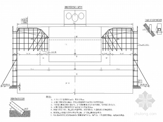 120米跨径中承式异型钢管拱拱桥支架设计图（41张）-斜腿和B类箱梁砼施工支架 