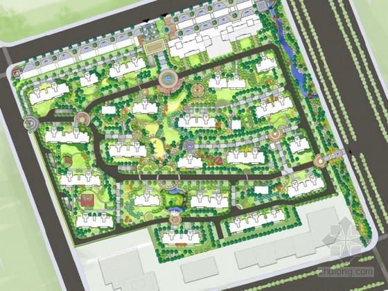 室内停车场3D模型资料下载-[合肥]居住区景观绿化设计方案