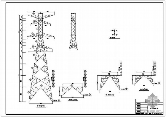 输电线路杆塔基础设计资料下载-某输电线路杆塔通用设计全套图纸