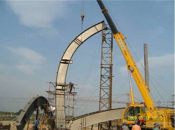 模型钢结构施工方案资料下载-北京某体育馆钢结构工程施工方案（空间曲线造型 S形弧梁）