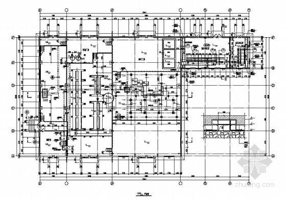 某厂房结构设计PPT资料下载-烟台某三跨钢结构厂房结构设计图（高低跨）