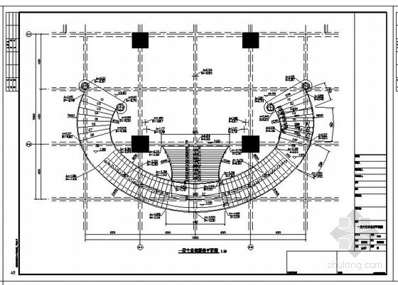 弧形楼梯dwg资料下载-浙江某世贸中心大型弧形钢楼梯结构设计图