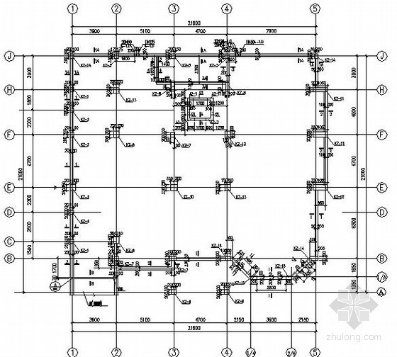 地下三层地铁配筋图资料下载-三层框架住宅墙柱配筋图