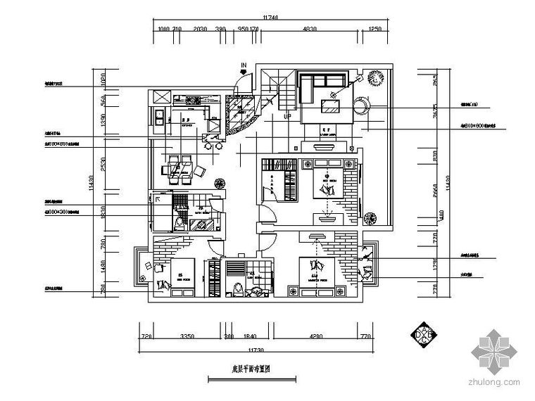 中国象棋室装修施工图资料下载-复式装修施工图