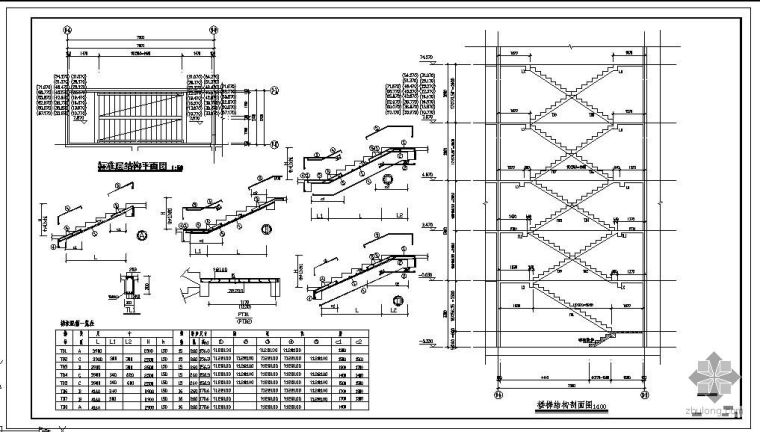剪刀楼梯结构资料下载-某剪刀楼梯节点构造详图