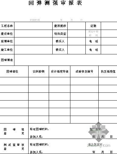 回弹测强公式资料下载-回弹测强审报表