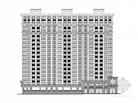 欧式住宅楼效果图资料下载-[山东]25层欧式风格住宅楼建筑施工图