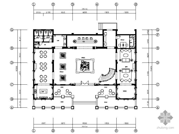 欧式楼梯厅CAD资料下载-[浙江]某欧式售楼厅室内装修图