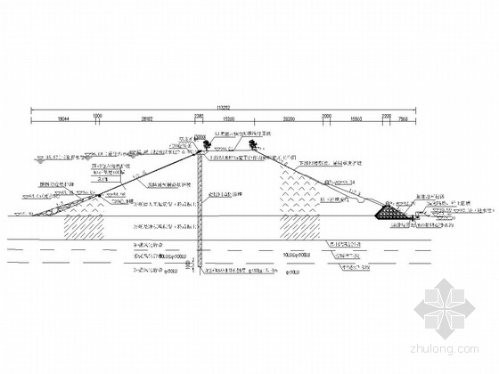 [湖南]小（一）型病险水库大坝除险加固工程施工图-大坝位移观测设施横剖面图 