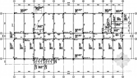 平屋面办公楼资料下载-四层框架办公楼结构施工图(平法制图)