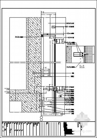 格栅幕墙横剖节点图资料下载-商业办公大厦外幕墙节点图