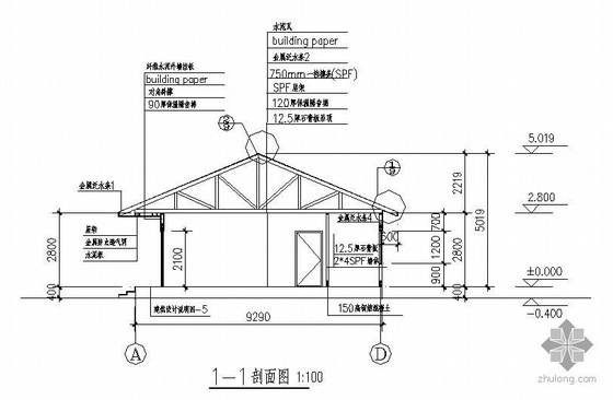 80平米住宅建筑资料下载-四川某一层80平米木结构住宅建筑结构设计图