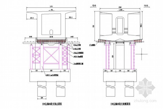 [广东]挂篮悬臂浇筑预应力钢腹板连续梁现场施工管理培训-0＃块支架图 