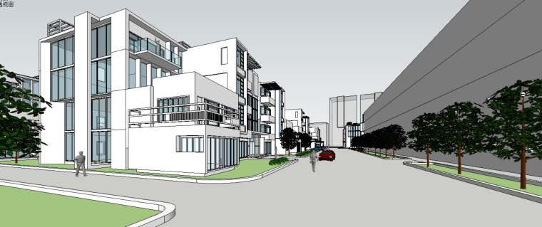 su模型景观商业建筑资料下载-基地商业建筑模型（su模型）