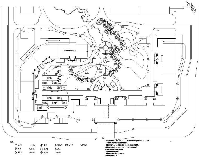 [北京]嘉润园国际社区全套景观施工图设计文本（含给排水+植物）-照明平面图