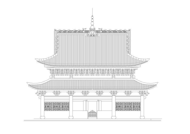 研发综合楼建筑设计图资料下载-[河北]圆顶古寺宝殿建筑设计施工图