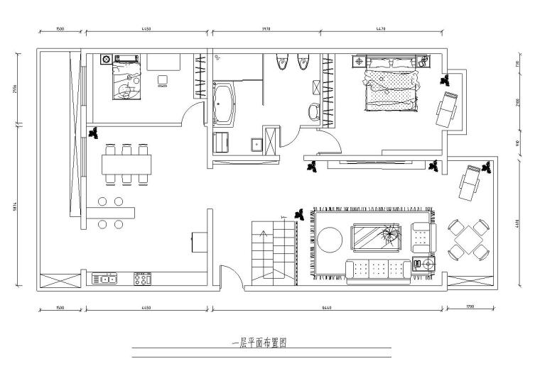 两室一厅家装效果图片资料下载-一套家装样板房室内施工图（附实景图）