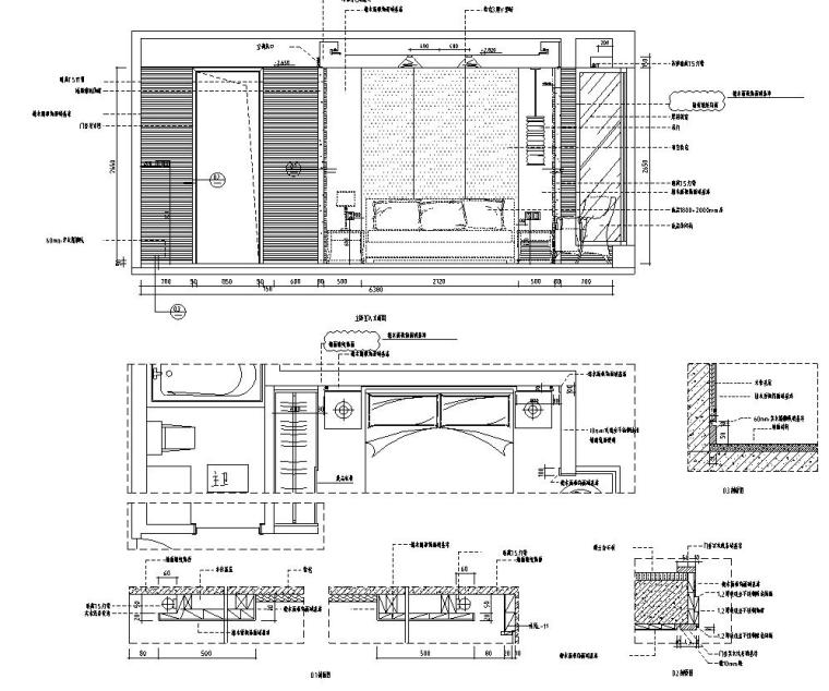 林开新-融侨锦江悦府样板房施工图设计（包含实景图）-卧室立面图