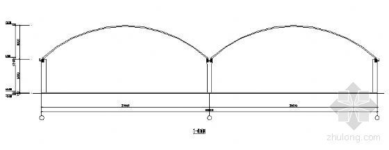 某单跨30米连跨60米无梁拱大棚建筑结构方案图-3