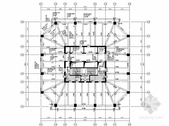 [江西]50层框筒办公楼及26层框剪五星级酒店结构施工图-三十七层～四十一层梁配筋图 