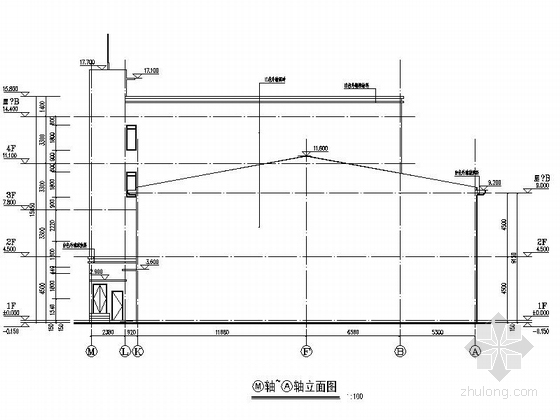 [湖南]现代风格包装装潢印刷厂建筑施工图-现代风格包装装潢印刷厂建筑立面图