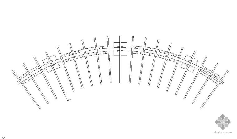 cad立面大样资料下载-弧形花架施工大样图