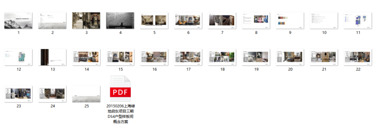 [上海]绿地启东三期户型样板间室内设计施工图+效果图+软装方案-软装文本目录一览