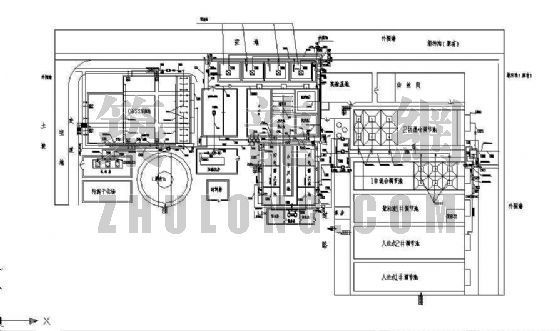 水处理工艺动态图资料下载-某纺丝车间废水处理工艺图