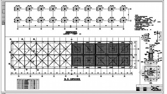 银川某剧场主入口钢桁架结构设计图- 