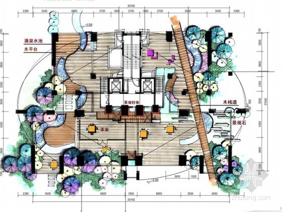 景观模型架空层资料下载-[杭州]高档社区架空层景观设计方案