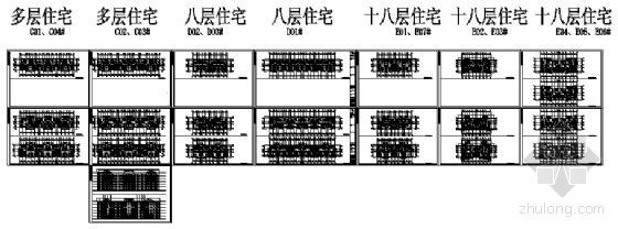 一梯三户高层板楼资料下载-某板楼户型图集