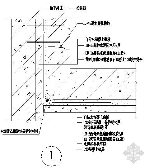 室外防渗构造图集资料下载-地下室外防内涂防水构造图(П级设防)