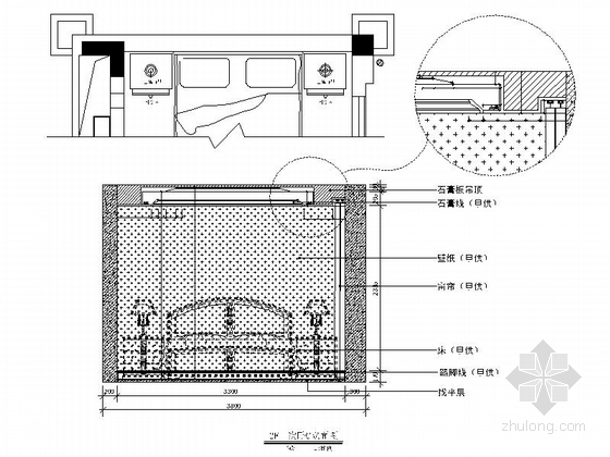 [武汉]国家级体育生态豪宅区豪华三层别墅CAD装修施工图次卧立面图