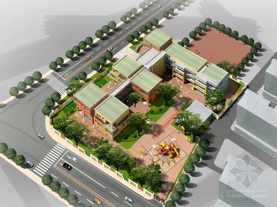 浙江现代小区设计资料下载-[浙江]现代风格幼儿园建筑设计方案文本(含CAD)