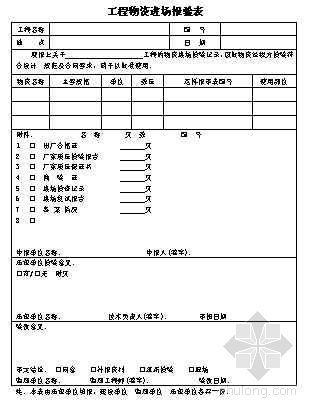 工程物资进场报验表